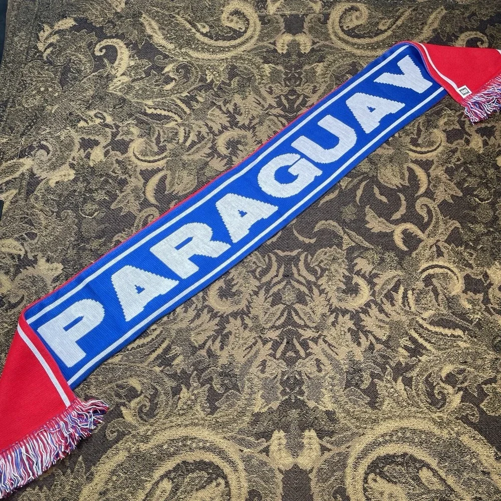 Paraguay Soccer Football Scarf Licensed New Red Blue Double Sided New B
